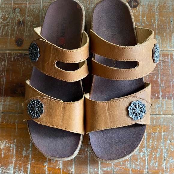 HAFLINGER boho leather sandals - tan Birkenstock style sandals - Picture 4 of 12